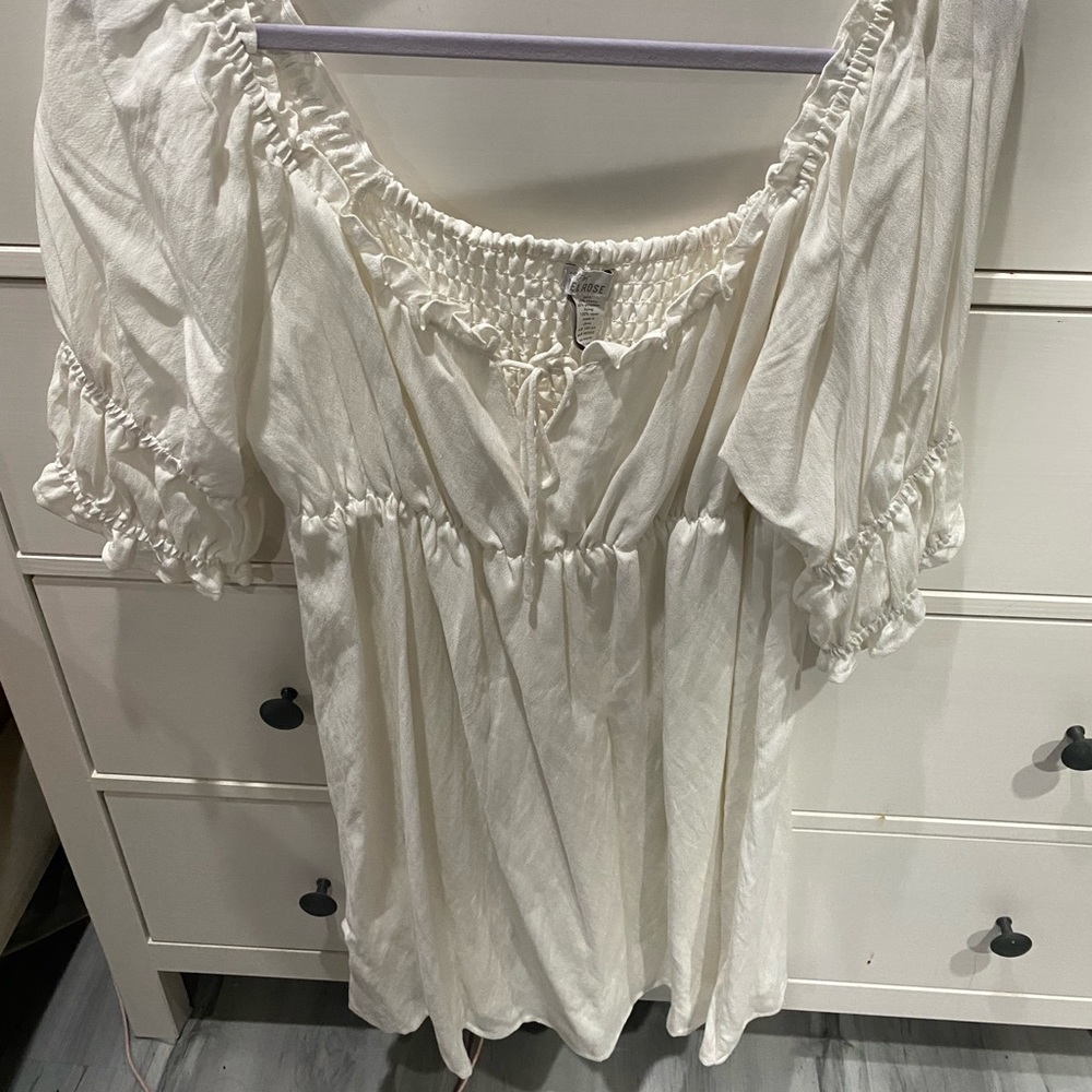Tillys brand west of Melrose babydoll white dress